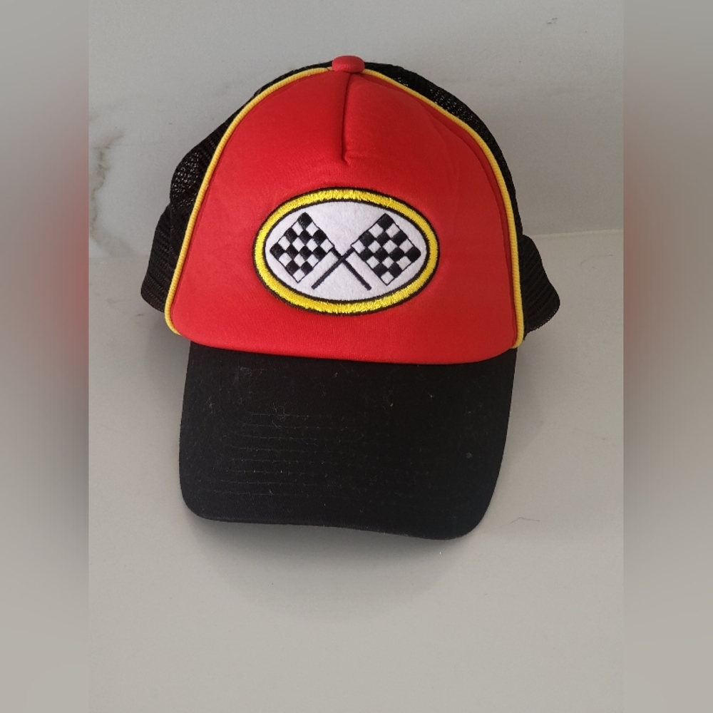 Amscan Checkered Flags Racing Cap - Red and Black